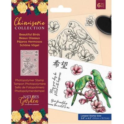 Crafter's Companion Chinoiserie Clear Stamps - Beautiful Birds